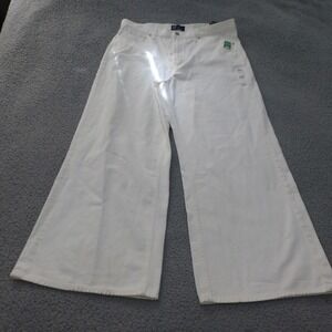 GAP Denim High Rise Wide Leg Crop Jeans White Womens 16/33R Denim NWT